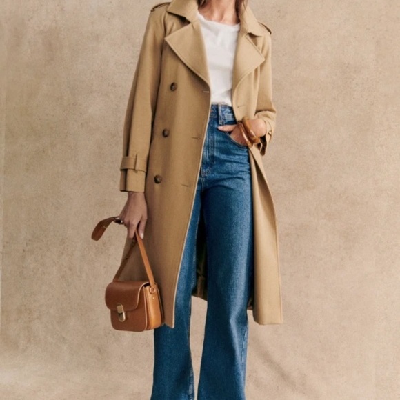 NOT AVAILABLE Sezane Scott Trench Coat - Camel - Size 0/32 - Picture 1 of 4